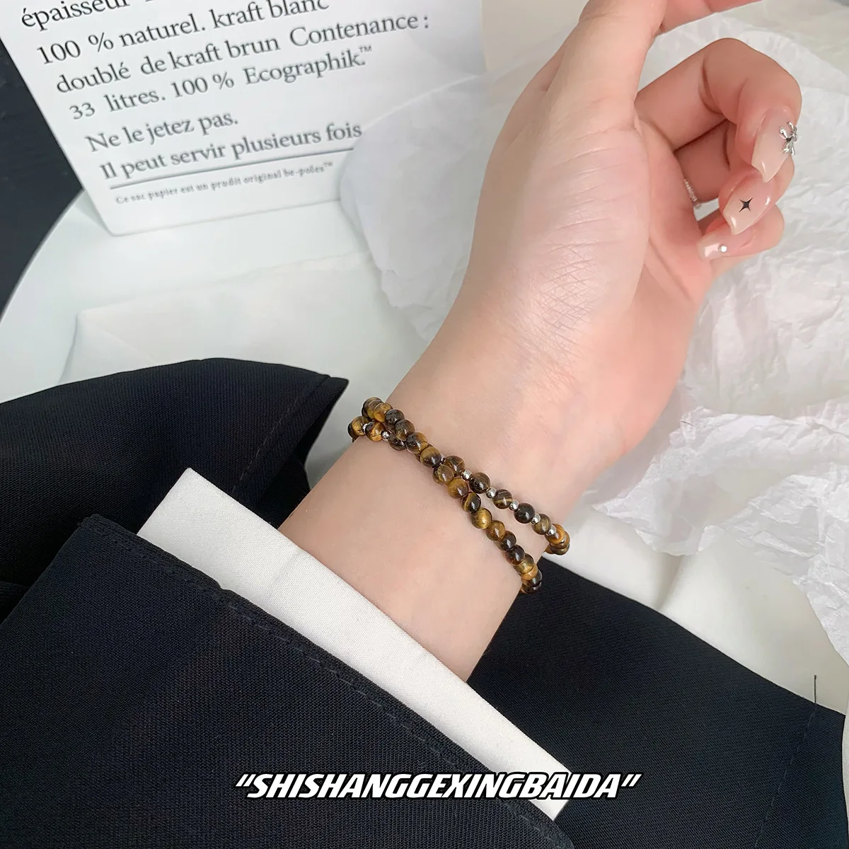 925 Sterling Silver Tiger Eye Bracelet, Exquisite Gemstone Wristband for Women, Unique and Stylish Decoration 5