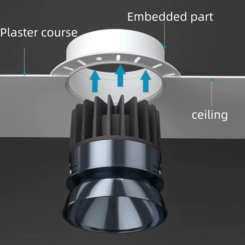 Embedded frameless minimalist COB spotlights deep anti-glare modern home simple lighting LED downlights
