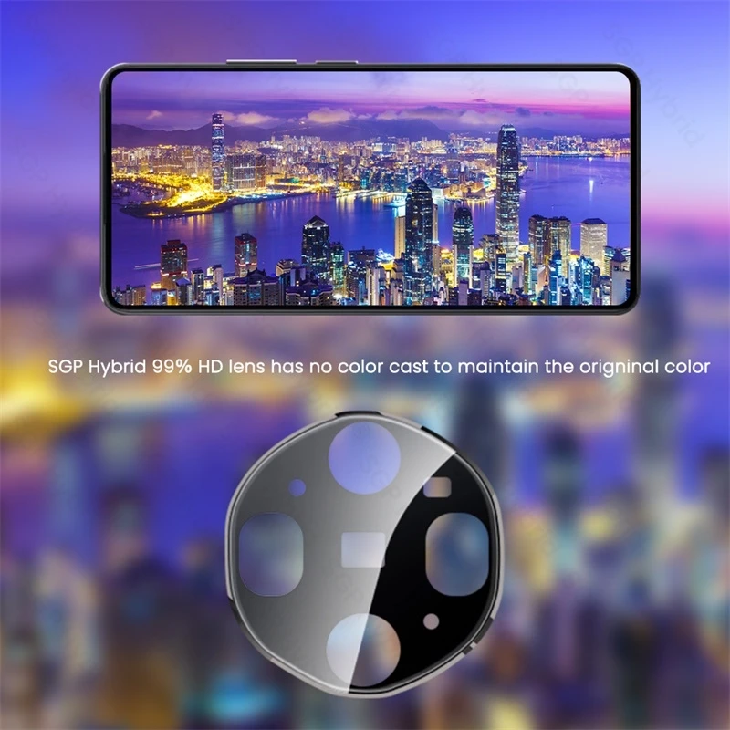 3D Black Tempered Glass Camera Protector with 9H Curved Lens Cover