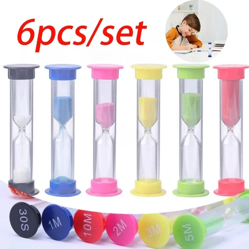 Sand Clock Hourglass Color Timer 1/6 Pieces 0.5/1/2/3/5/10 Minutes Baby Kitchen Board Games Children's Room Garden sand timer