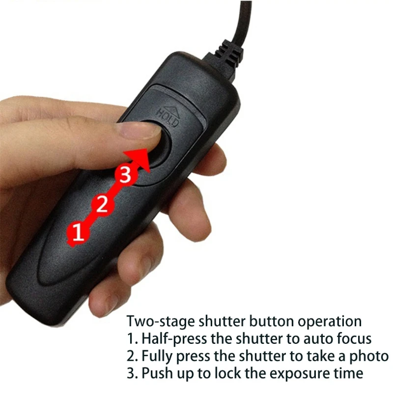 RS-60E3 Remote Switch Trigger Camera Shutter Release Control Cable 1m/3.28ft Cord for Canon/Samsung/Pentax/Contax Camera 24BB