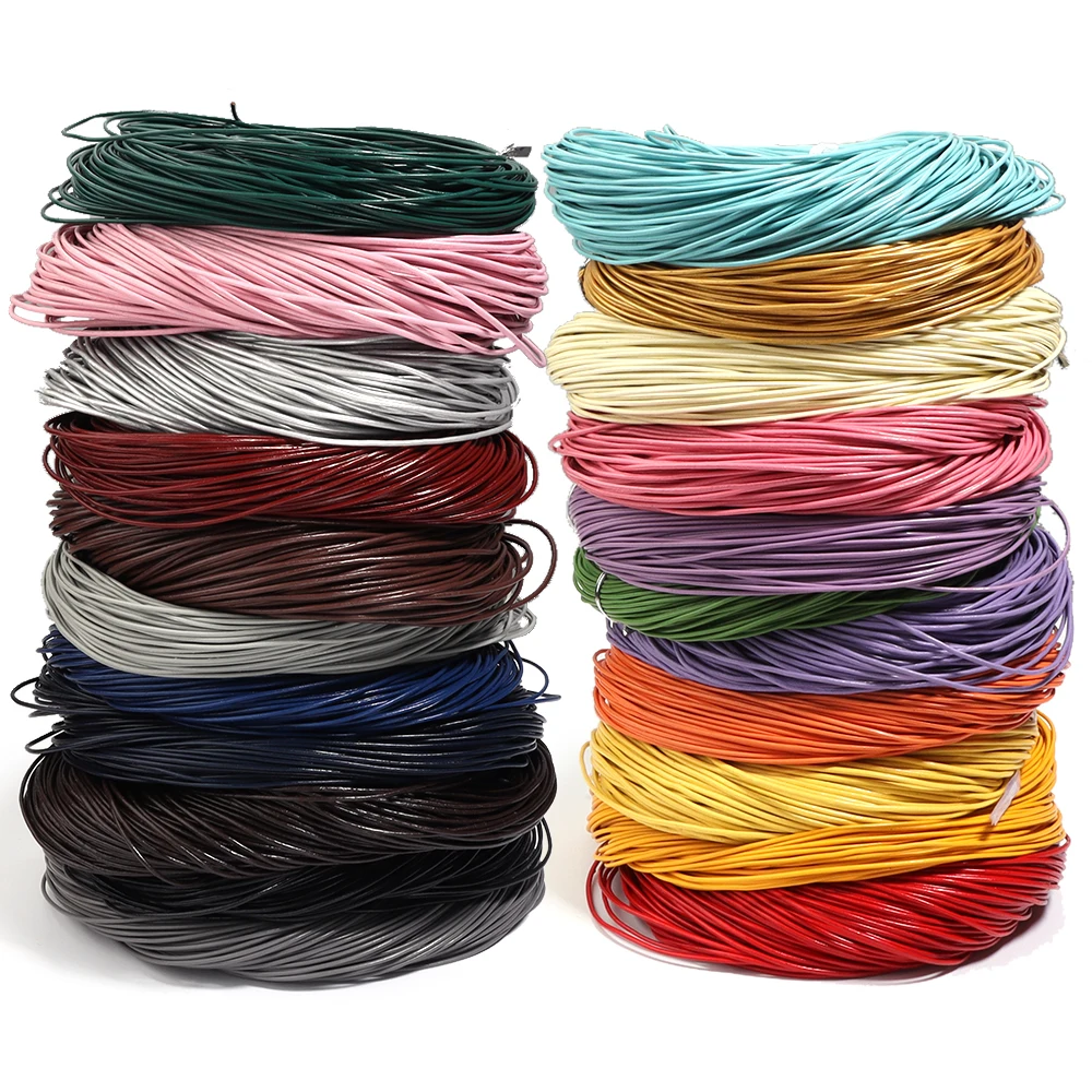 10yards Dia 1/1.5/2/3mm Round Genuine leather cord for Bag Decoration DIY Handicrafts Making Findings Supplies Rope String