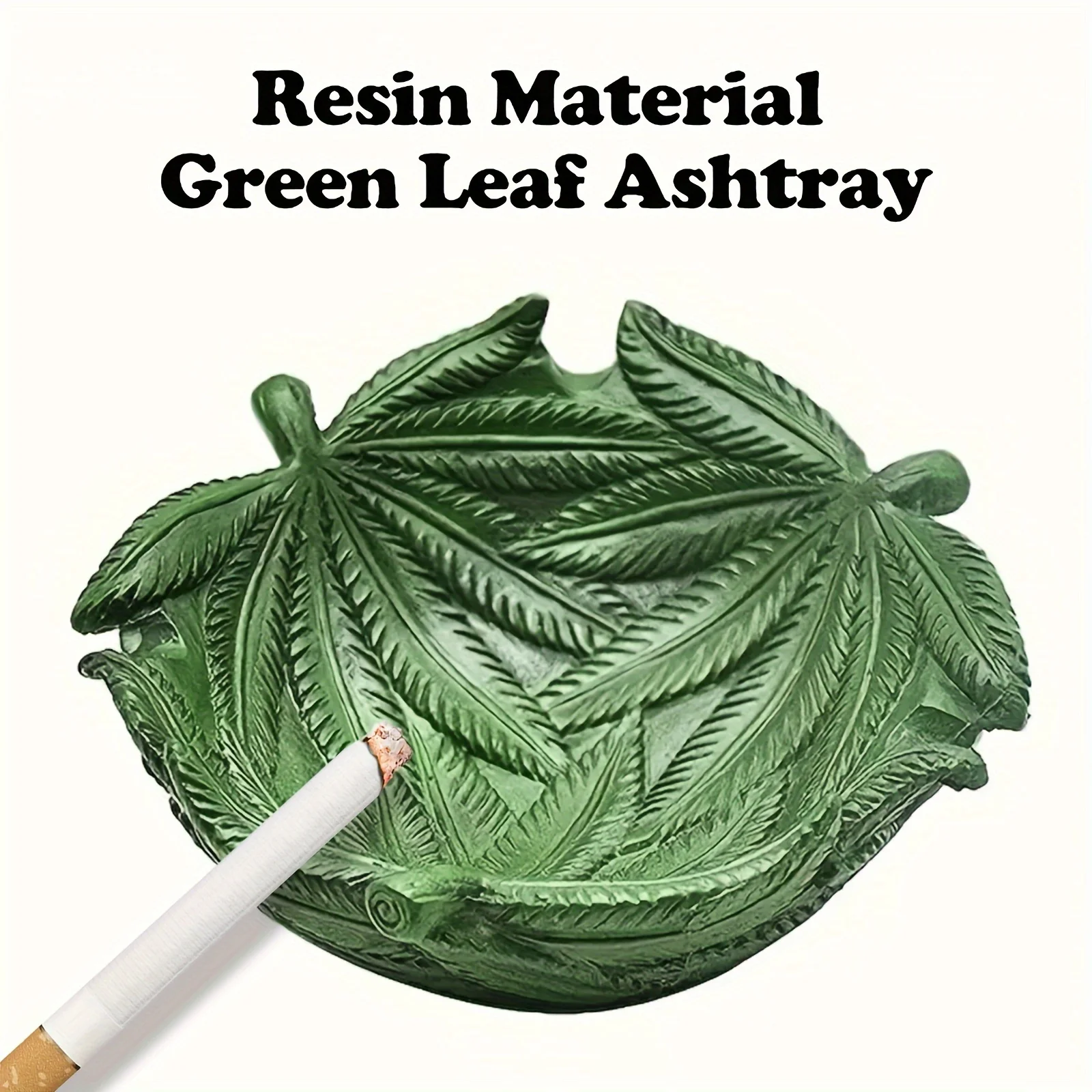 Portable Ashtray Vintage Green Leaf Resin Key Holder Desk Organizer Home Decor Retro Bar Accessory Indoor/Outdoor