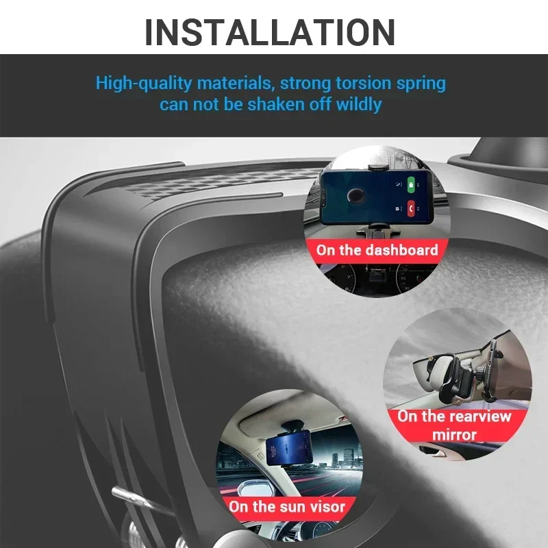 Car Mobile Phone Holder Easy Clip Mount Stand Panel Multi-Functional Universal Dashboard GPS Navigation Bracket Holder