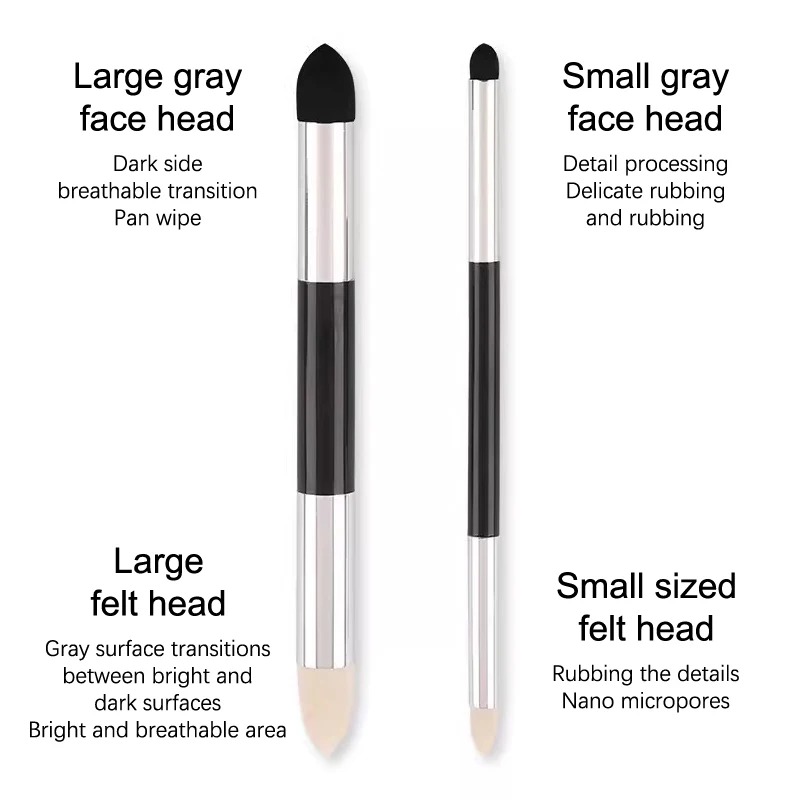 2Pcs Dual-Tip Pastel Stumps Sketch Brushes Artist Sponge Pens For Drawing Washable Student Paint Rub Cotton Set