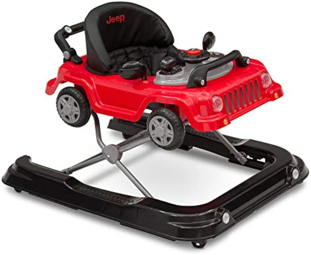 

Jeep Classic Wrangler 3-in-1 Grow with Me Walker,Baby Walker, Foldable Multi-Function Anti-Rollover for Babies 6-18 Months, Red