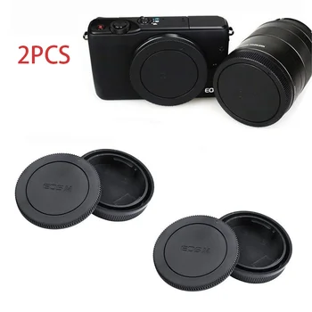 Tappo corpo anteriore fotocamera + copriobiettivo posteriore per obiettivi Canon EOS M EOSM M2 M3 M5 M6 Mark II M10 M50 M100 M200 e EF-M