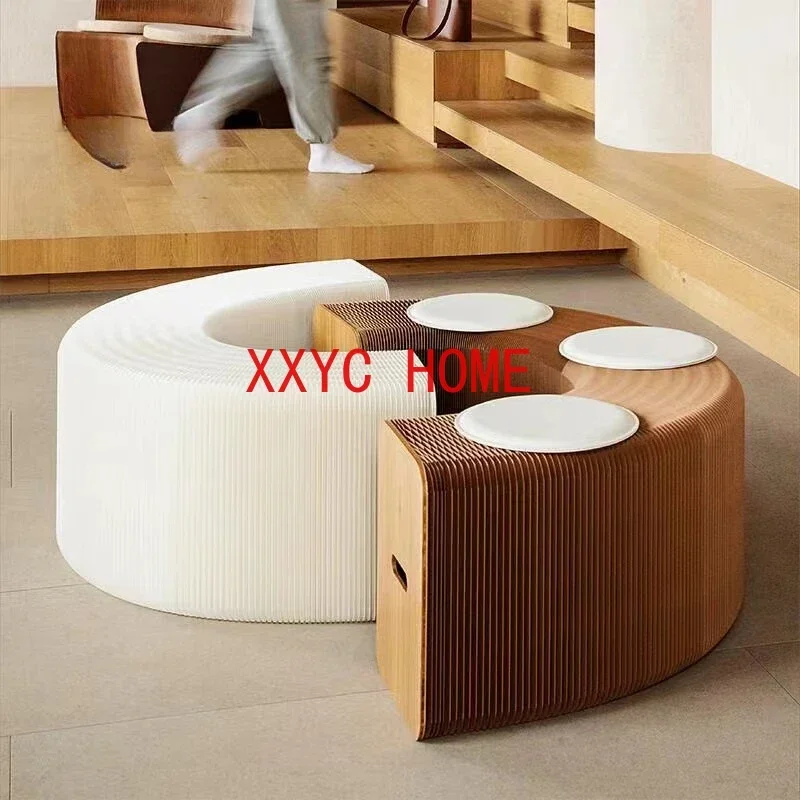 changing , Telescopic Folding Bench, Bedside , Stackable Creative Multifunctional Home Low