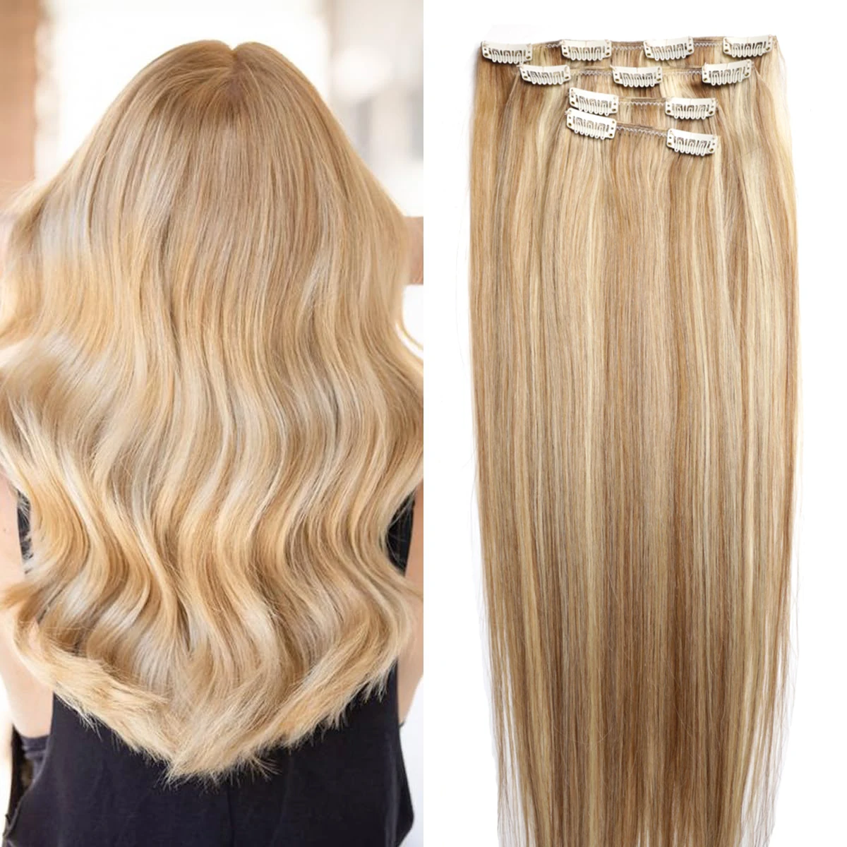 100% Brazilian Straight Real Human Hair Extensions 16"-24" Remy Hair 120g 4pcs Set