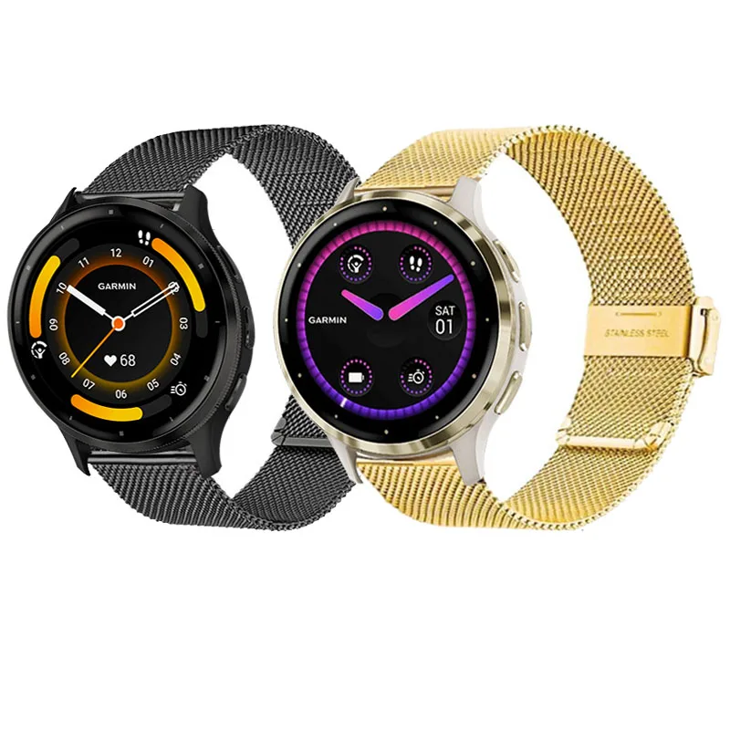 Cinturino Per Garmin Venu Sq 2/Venu 3 2/3S/2S Cinturino Milanese Per Forerunner 255 265 965 645 245M Sostituzione Braccialetto Intelligente