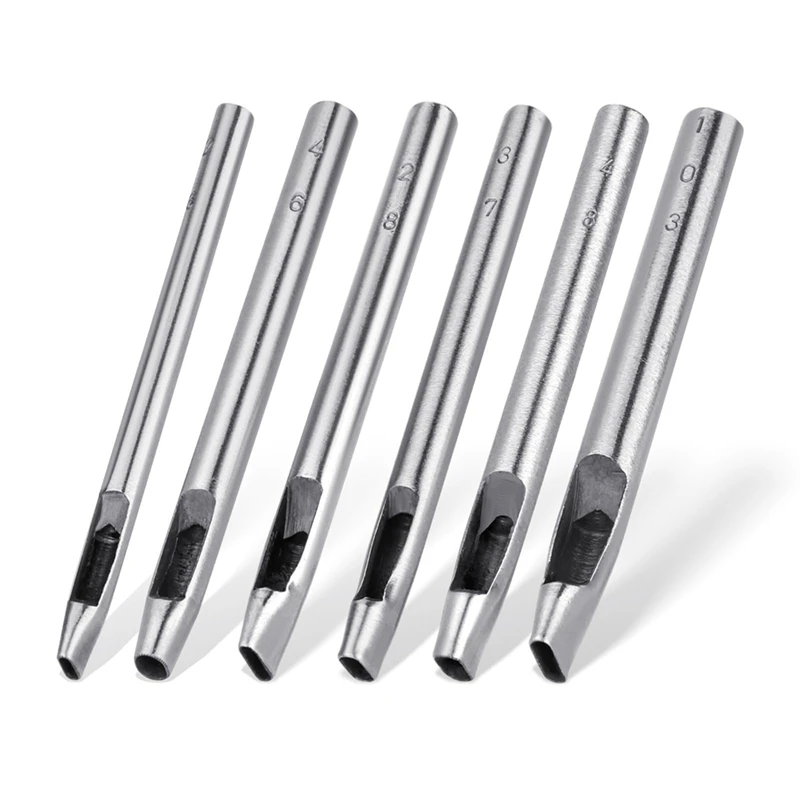 Oval Hole Punch For Leather 6 Sizes 6Mm-10Mm Hollow Leather Crafting Hand Punching Tool Kit