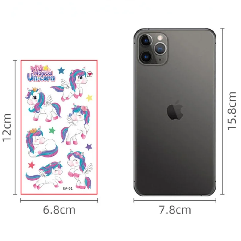 Child Tattoo Sticker Unicorn Princess Temporary Fake 10Pcs/Set Kids Tatoo Girl Arm Hands Body Waterdichte Tatouages Pour Enfants tattoo sticker temporary tattoos