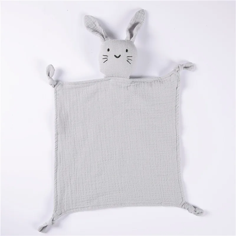 Muslin Security Blanket New Born Soothe Appease Towel 100% Organic Cotton Cat Bunny Rabbit Toy Ins Baby Comforter Lovely 4