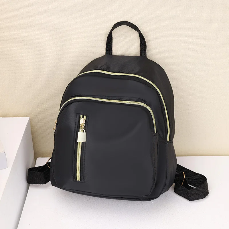 Women's Multi-Function Fashion Girl Nylon Daypack Travel Cute Mini Backpack Men Shoulder Bag Black Purse Hot - 4