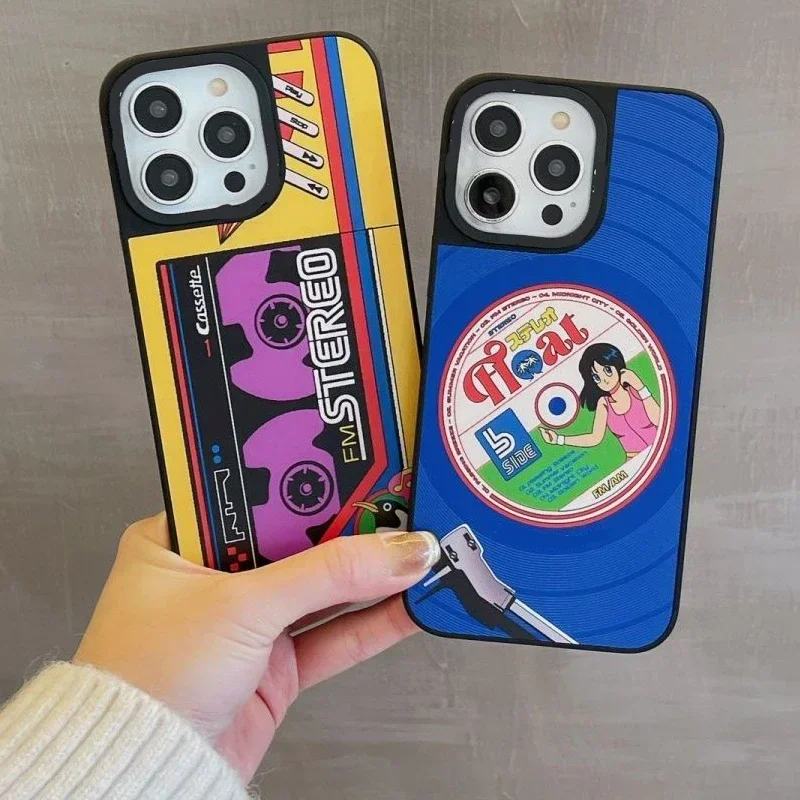 

Mirror Surface Retro Record Cassette Phone Case Cover for IPhone 11 12 13 14 15 Pro Max Case for IPhone 15 Pro Max
