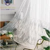 Modern Curtains for Living Dining Room Bedroom Embroidered Tulle Simple Geometric Pattern Window Sheer Drape Room Decor Custom 5