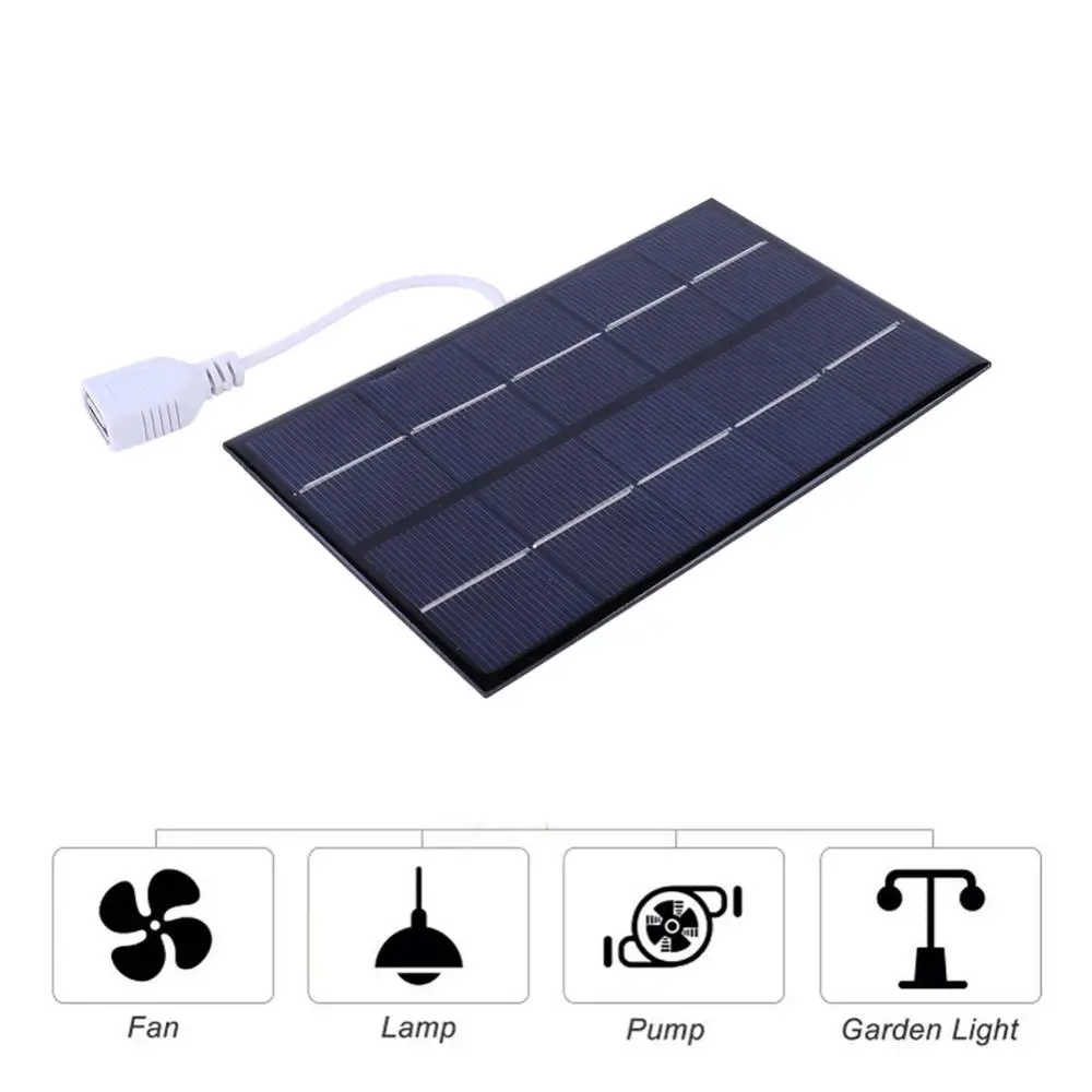 Waterproof 5W Solar Panel USB Panel Portable Outdoor Solar Panel Kit Complete Solar Charger Generator For Battery Phone Charger