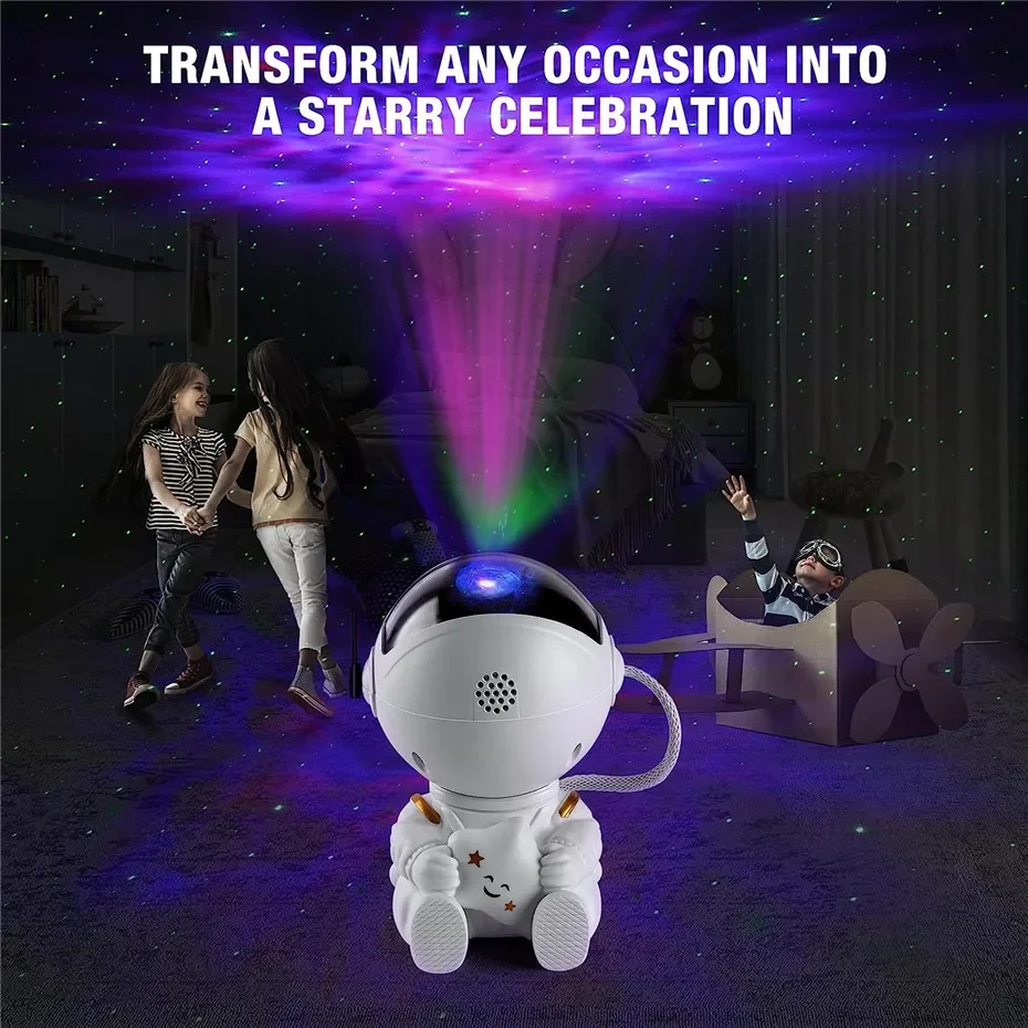 Creative and Cute Colorful Night Light Guitar Astronaut Starry Sky Light Full of Stars LED Laser Atmosphere Projection led laser projection light