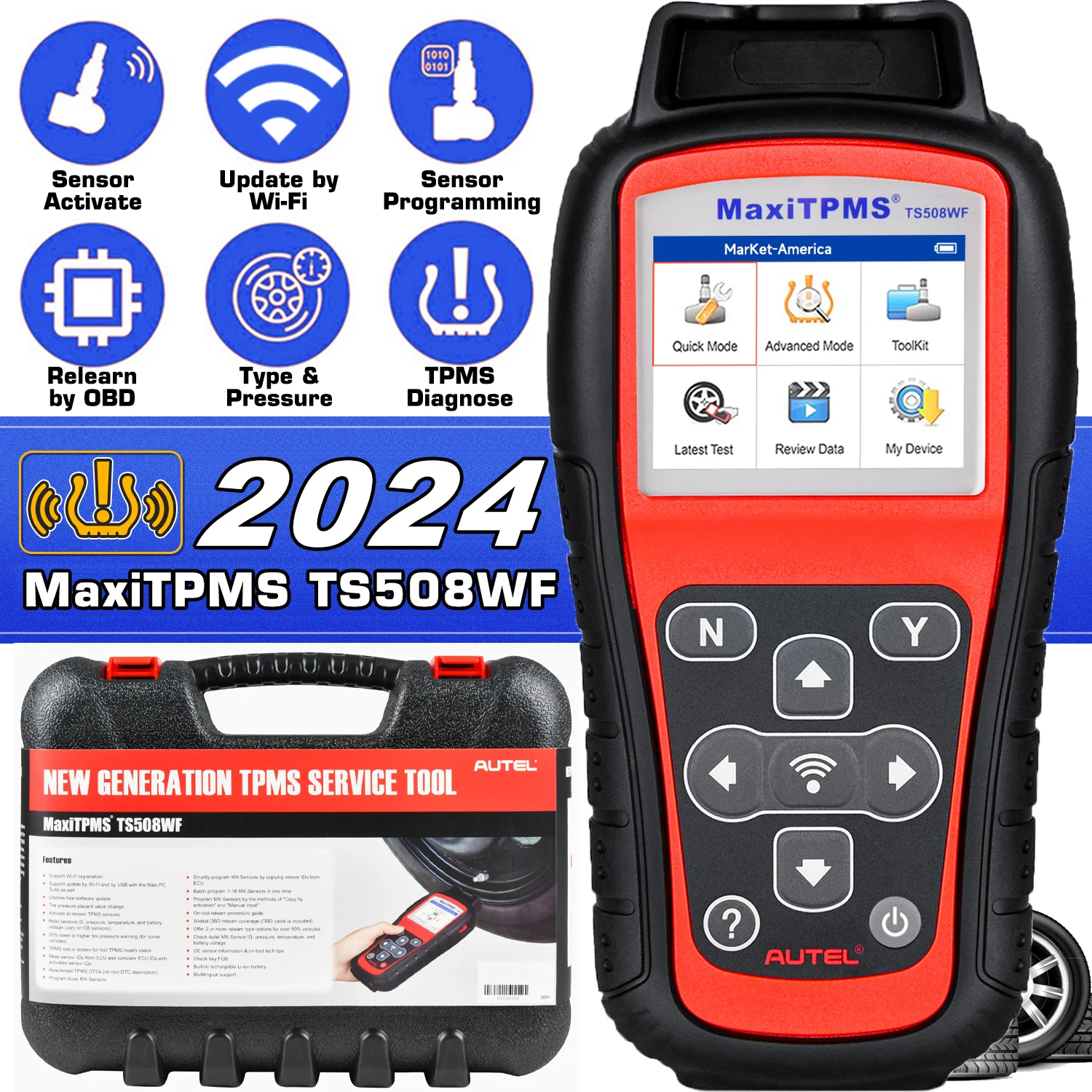 AutelMaxiTPMSTS508TireServiceDiagnosticToolTS508WiFiVersion