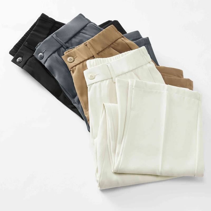 Wide Leg Sweatpants Wide Leg Pants Casual Suit Pants Light&Thin Korean Men's Pants Straight Loose Semi-Wide Sweatpants Soft Wide Leg Long Baggy Trousers