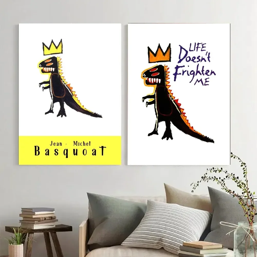 Abstract B-Basquiats-Art Poster Kraft Club Bar Paper Vintage Poster Wall Art Painting Camera Da Letto Studio Big Szie