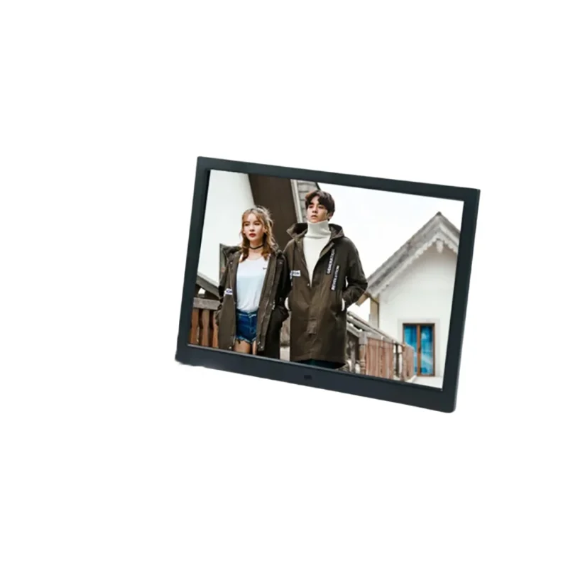 14 inch Digital photo frame 1366 * 768 Video Photo Calendar USB/SD White Digital photo frame Black Vertical screen view 2