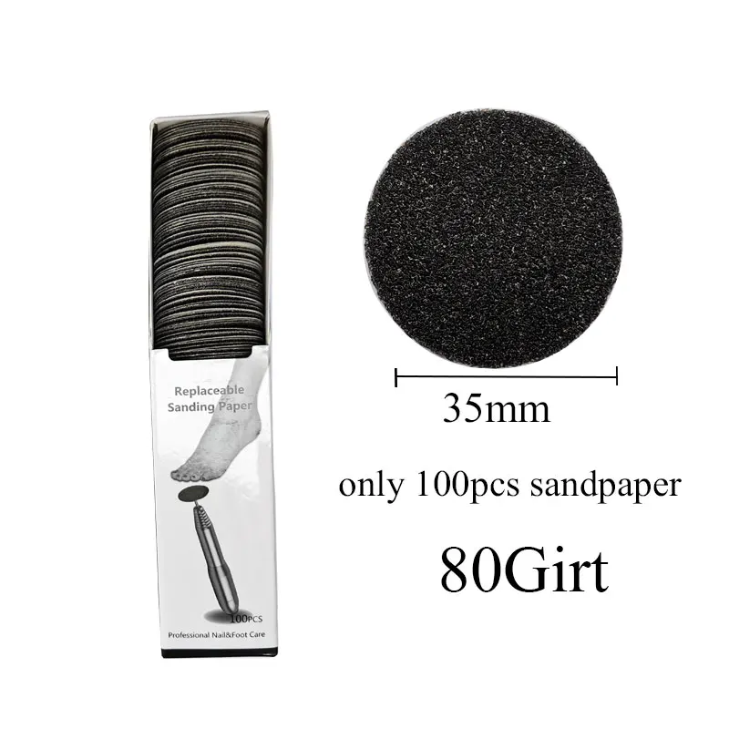 35MM Replaceable Sanding Paper Pedicure Tools Manicure Pedicure 3/32'' Disk Foot Dead Skin Remove Sandpaper Disc