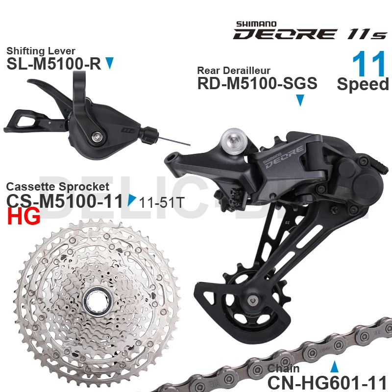 SHIMANO DEORE 11Speed Groupset SL-M5100 Shifter RD-M5100 Rear Derailleur RD-M6100 Cassette 51T Chain parts for MTB