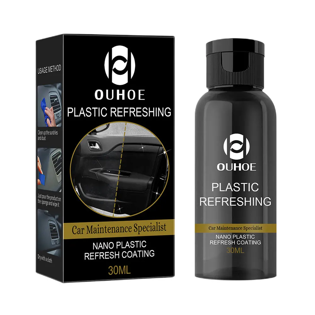 Plastic Renovation Agent Repair Waterproof Car Scratch Repair Agent with Sponge Brush and Wipe for Automotive Interior Cleaning 6