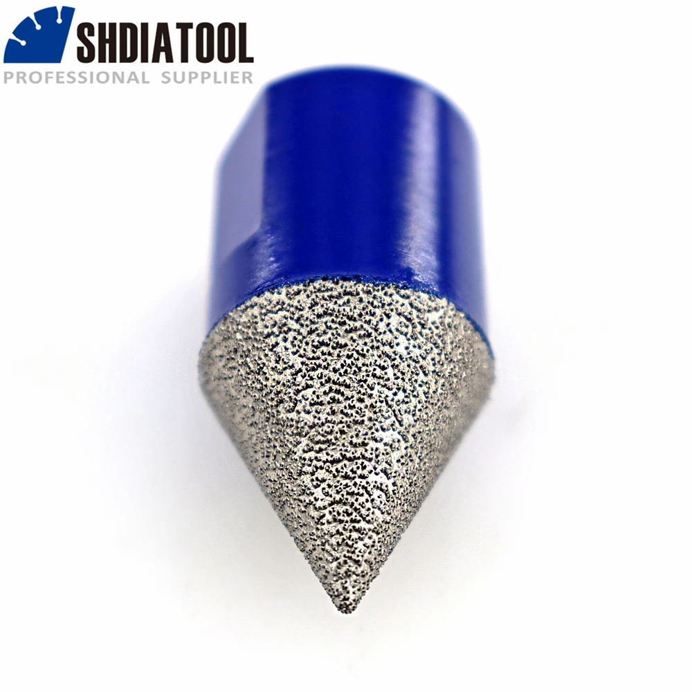 SHDIATOOL 2pcs Dia 20mm M14 Thread Vacuum Brazed Diamond Chamfer Bits Milling Bits for Tile Stone Ceramic for holes trimming