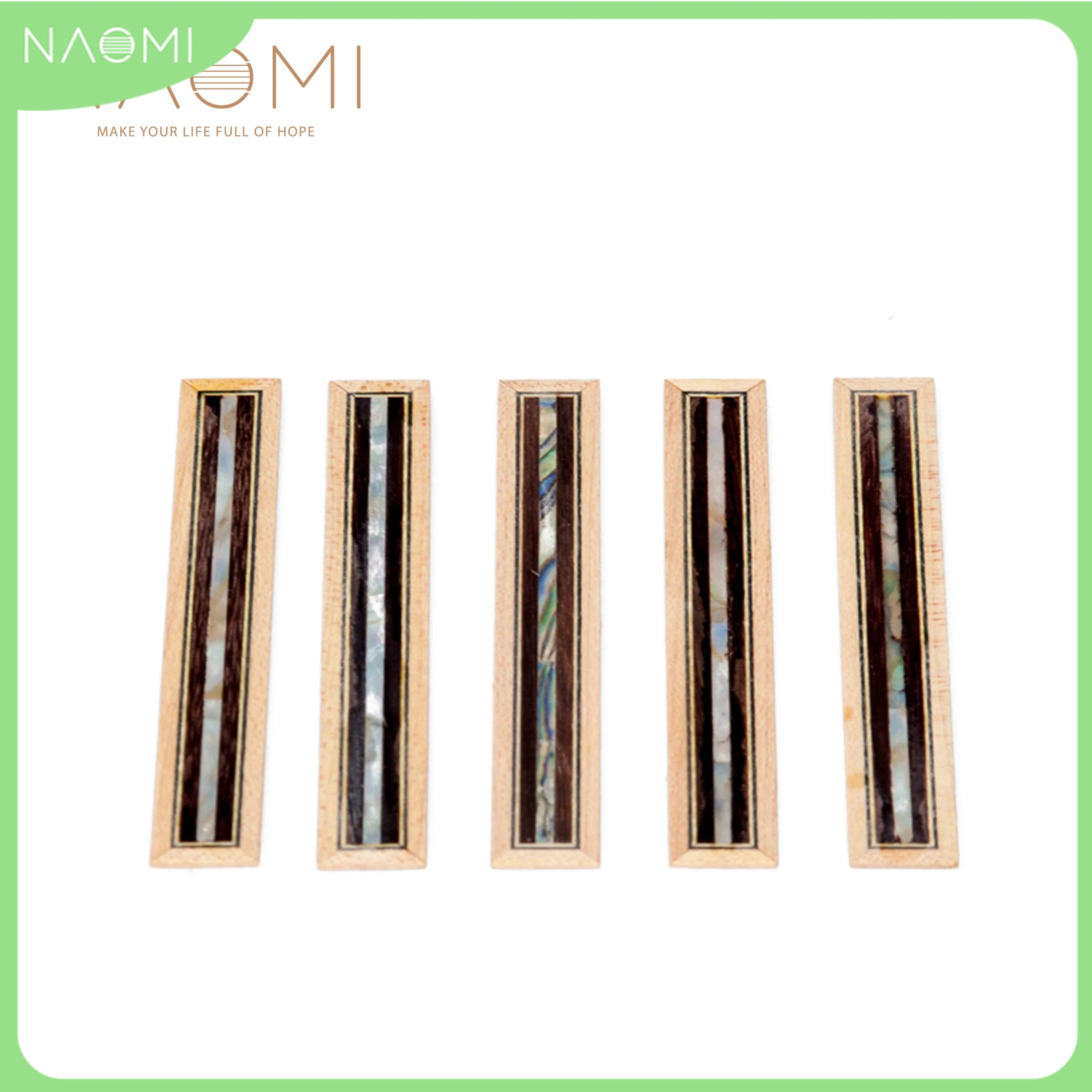 NAOMI 5Pcs Classical Guitar Bridge Tie Blocks Maple Inlay(Rosewood