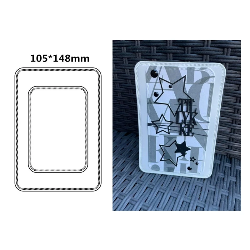 

Square Border Cutting Dies Scrapbooking Frame Background Cover Card Craft No Halloween Christmas Stamps