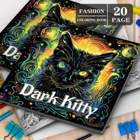 Art Coloring Book 20 Page Cartoon cat Adult Picture Book For Birthday Party Relieve Stress Kill Time Graffiti Painting Drawing 2