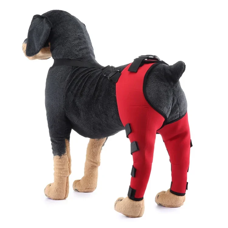 Pet Knee Pad with Reflector Strip for Hind Legs Injury Recover Hock Joint Wrap Breathable Dog Legs Protector Holder