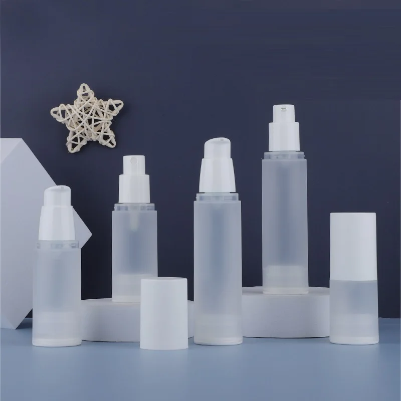 

1000Pcs 15/20/30/50/80/100ml Airless Frosted Cosmetic Cream Pump Spray Bottle Travel Size Dispenser Refillable Perfume Container