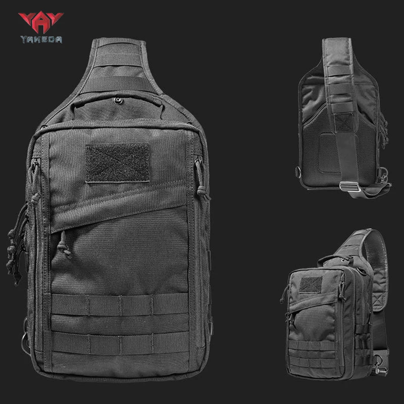 YAKEDA 1000D Nylon Tactical Sling Bag Outdoor Sport Hunting Hiking Army Shoulder Backpack 900D Waterproof Wear-resistant KF-088 outdoor waist bag