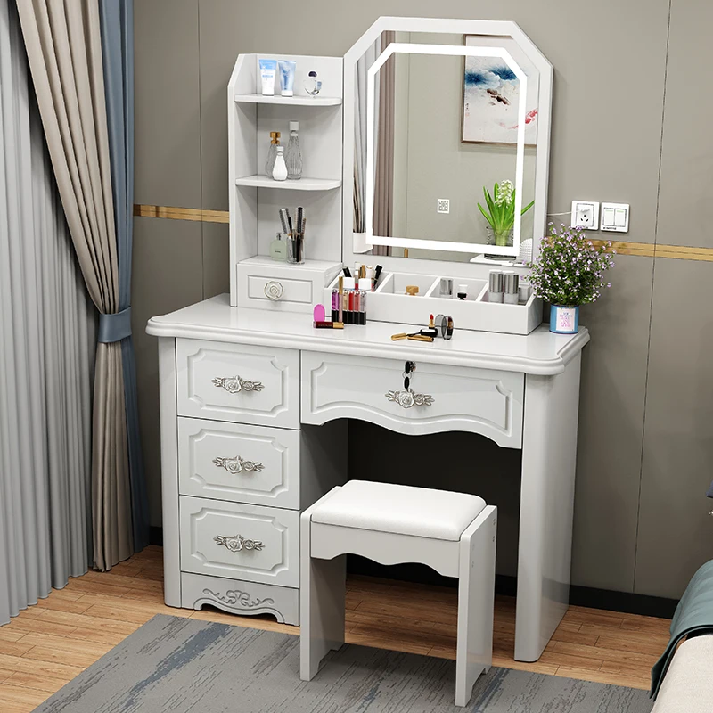 Luxury Vintage Vanity Table Nordic Classic Drawer Storage Vanity Desk European Multifunctional Table Maquillage Furniture
