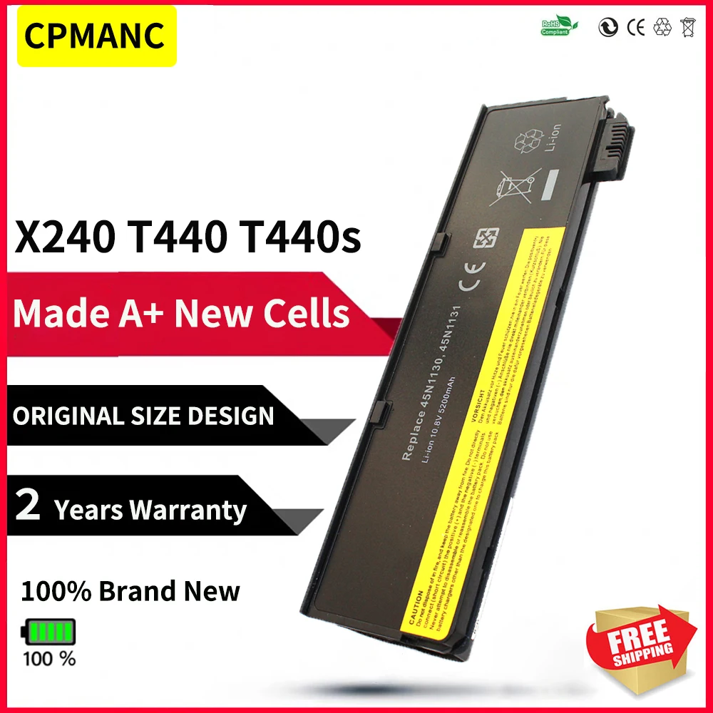 

Аккумулятор CPMANC для ноутбука Lenovo ThinkPad X240 T440S T440 X250 T450S X260 S440 S540 L450 L470 45N1130 45N1131 45N1126 45N1127