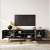 Black Long TV Stand for 85 Inch TV,95'' Solid Wood Media Console with Doors, Entertainment Center for Living Room & Bedroom 3
