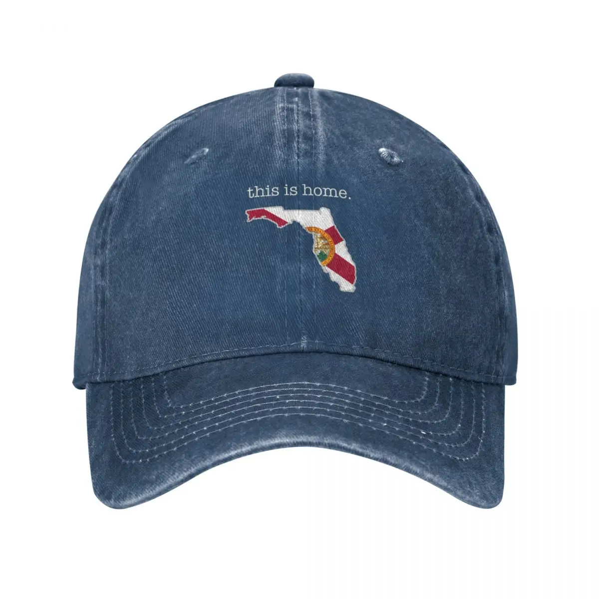 

Florida This Is Home with State Map and Florida Flag Cap Cowboy Hat Sunscreen baseball cap man Hat beach Hat male Women's