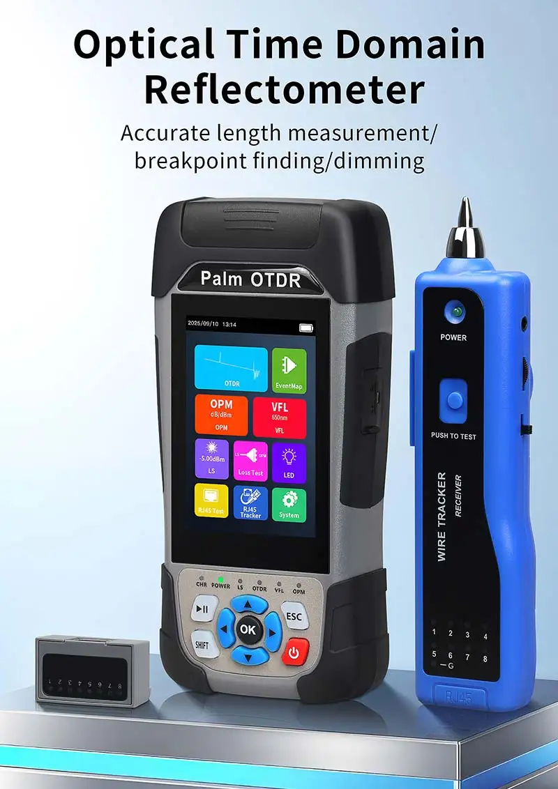 KP600 90KM OTDR 1310/1550nm 24/22dB Fiber Optic Cable Tester Optical Time Domain