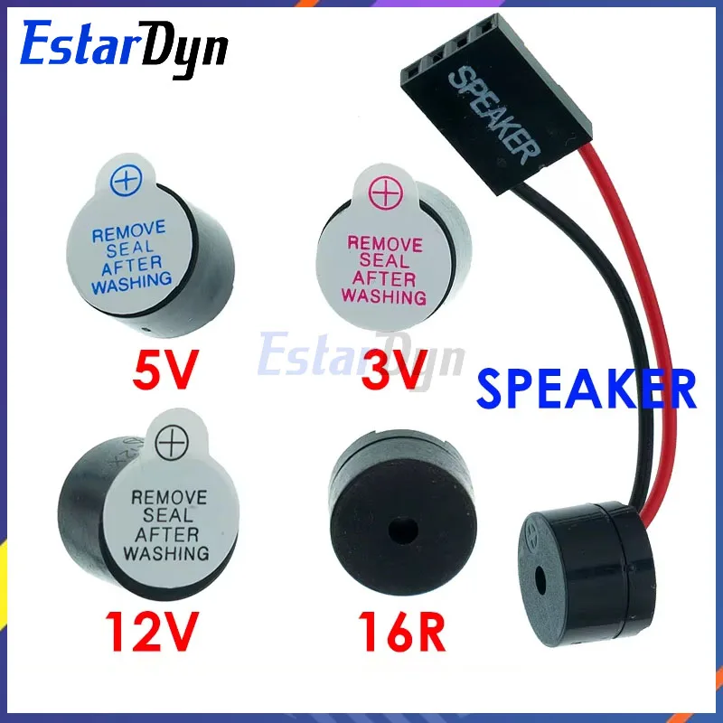 Mini Plug Speaker 10PCS Active Buzzer 3V/5V/12V/16R TMB12A03 TMB12A05 TMB12A12 Magnetic Long Continous Beep Tone 12095 12*9.5mm