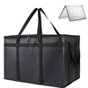 1 Set (Bag & Bottom), XXXL Large Capacity Reusable Warming Bag with Removable Hard Bottom, 3 Layers Insulated Pizza Delivery Bag 1