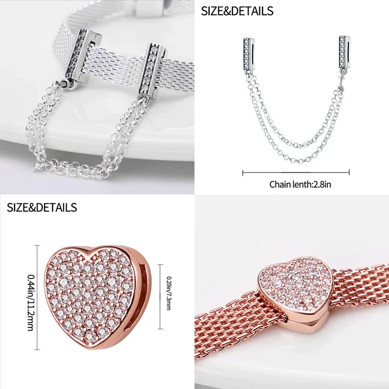 New Original 925 Silver Bracelets Accessories Clip Charm fit Reflections charms silver 925 beads Bracelets DIY Jewelry 3