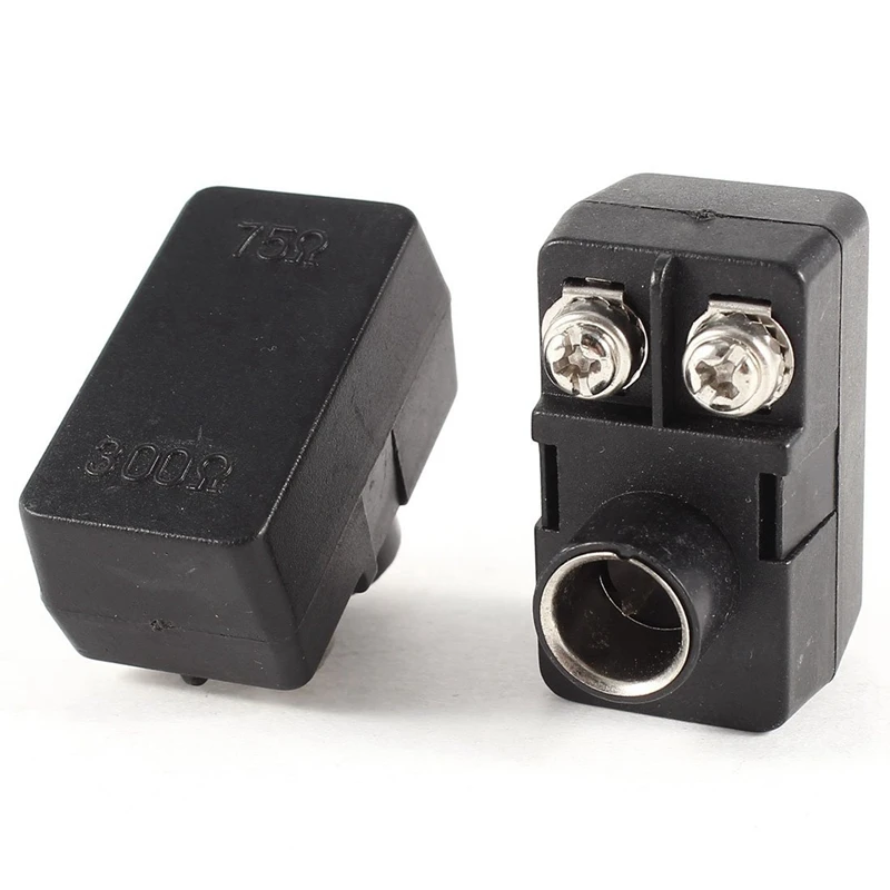 

8 X Push-On Antenna Matching Transformer 300/75 Ohm TV F Coax Adapter