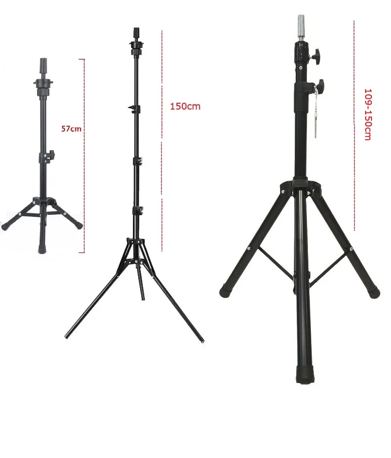 150cm high Tripod Canvas Head Stand Training Mannequin Stand Wig Holder Adjustable Plastic Material Hair Accessory Tools