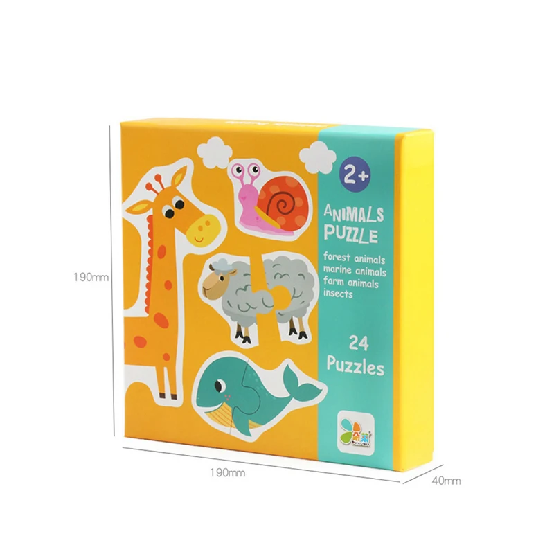Wooden Matching Puzzle Game Early Education Cognitive Animal Fruit Transportation Educational Toys Children's Gifts 6