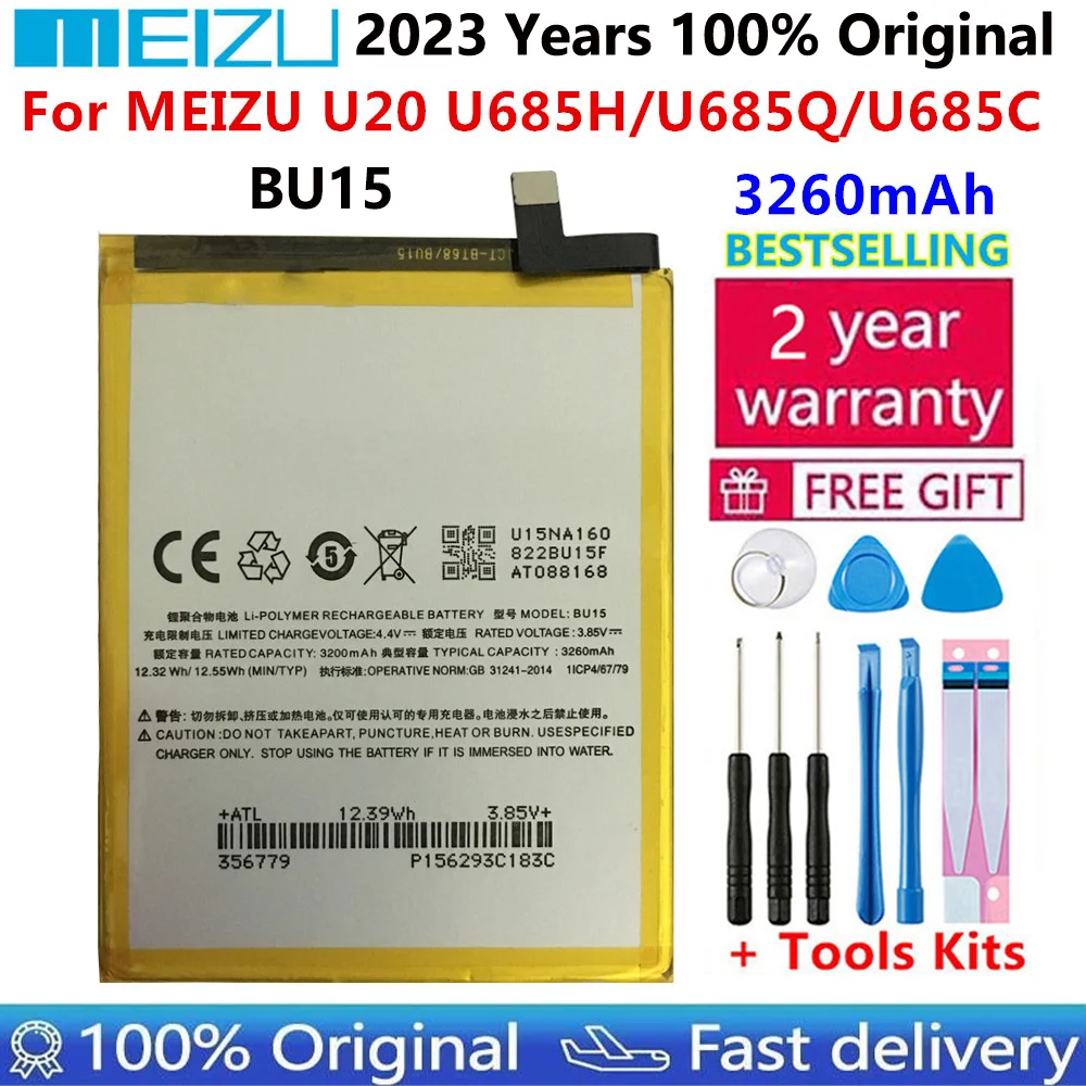 

Original Phone Battery BU15 for Meizu U20 U685H/U685Q/U685C 3260 mAh High Quality Replacement Battery Rechargeable Batteries