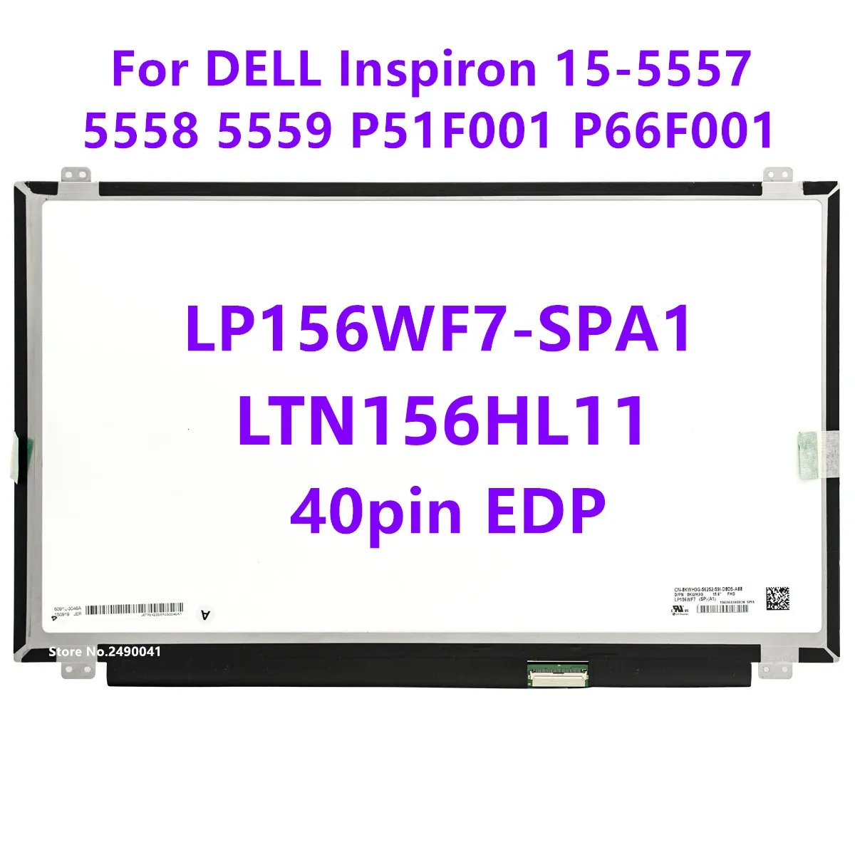 Tela Lcd de Toque Led para Dell Inspiron 155000 5559 dp n 0kwh3g Lp156wf7 Spa1 Lp156wf7 Spa1 Lp156wf7