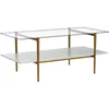 Tadio Glass Coffee Table, Double Layer Glass Coffee Table for Living Space,  Ultra Clear Glass Top,L41"x W21"x L17" 5